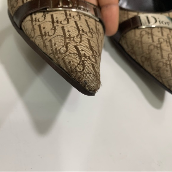 Dior Diorissimo Logo Canvas Pumps Heel Shoe - Picture 9 of 13